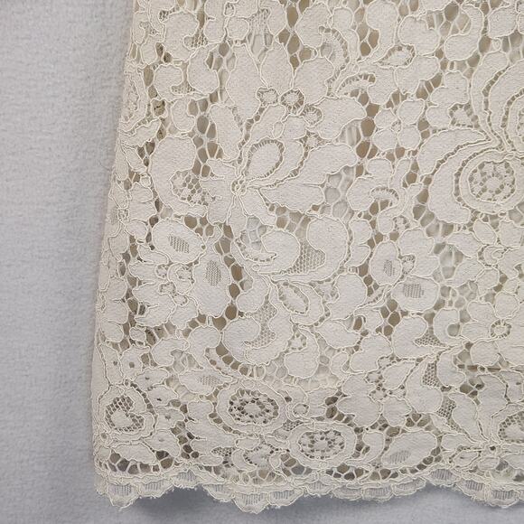 Anthropologie Let Me Be Victoria WMNS Lace Embroidered Mini Dress S Ivory NWT - Picture 7 of 16